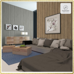 Giấy dán tường giả gỗ sọc dọc hiện đại