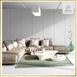 Giấy dán tường màu xám sáng phong cách hiện đại