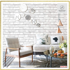 Giấy dán tường giả gạch trắng phong cách hiện đại